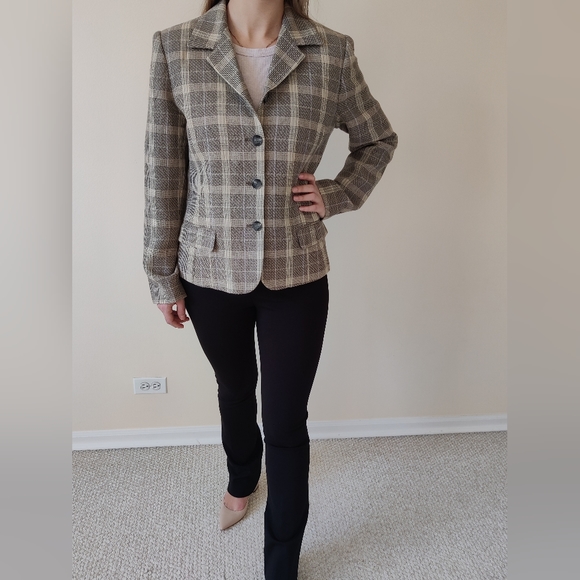 NWOT Patterned Wool Blazer - Picture 10 of 13
